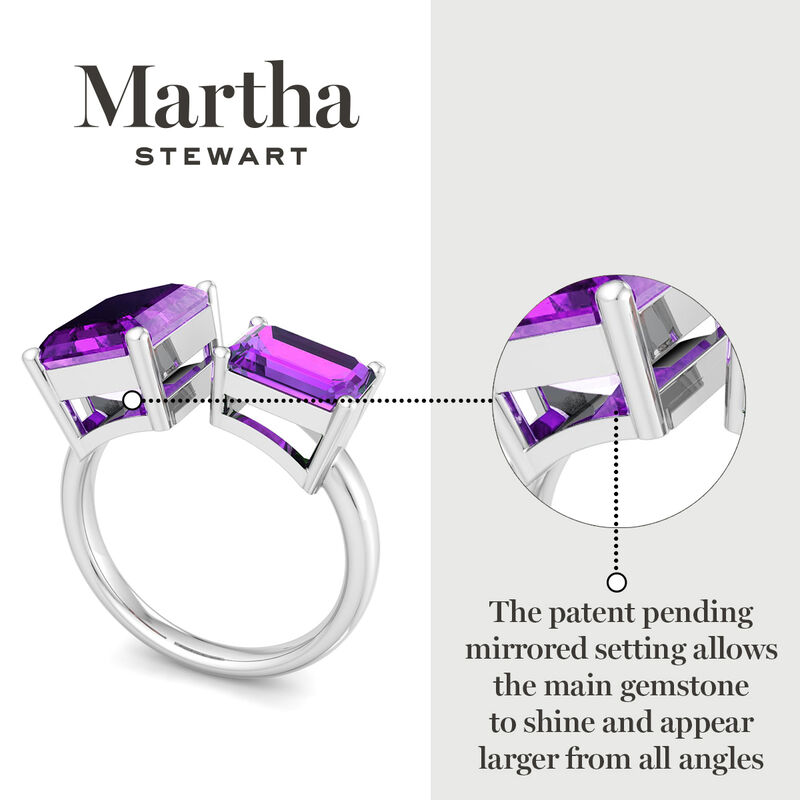 Martha Stewart 4 1/2ctw. Amethyst Two Stone Ring In Sterling Silver image number null